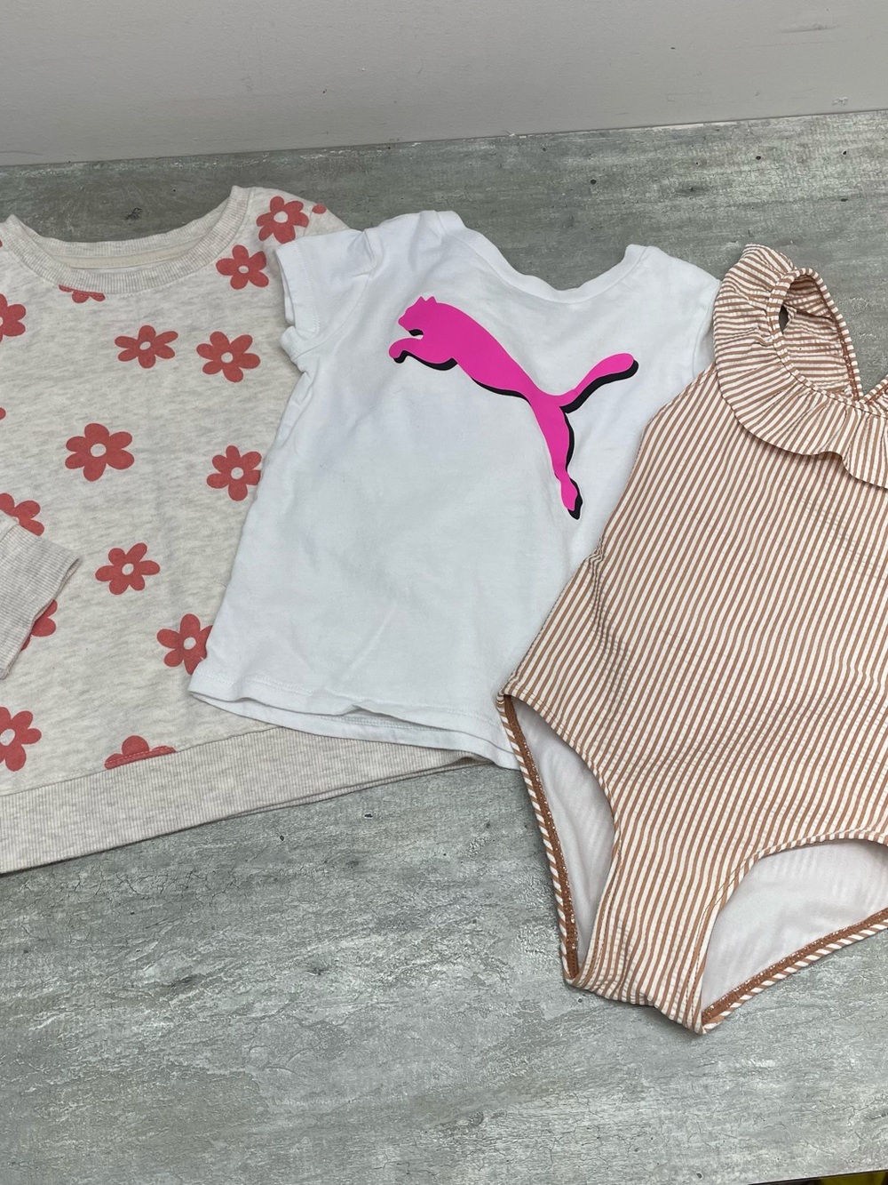 Cat & Jack PUMA H&M Toddler Girl 4pc Bundle 3T 3-4Y Floral Stripe Pink Good‎